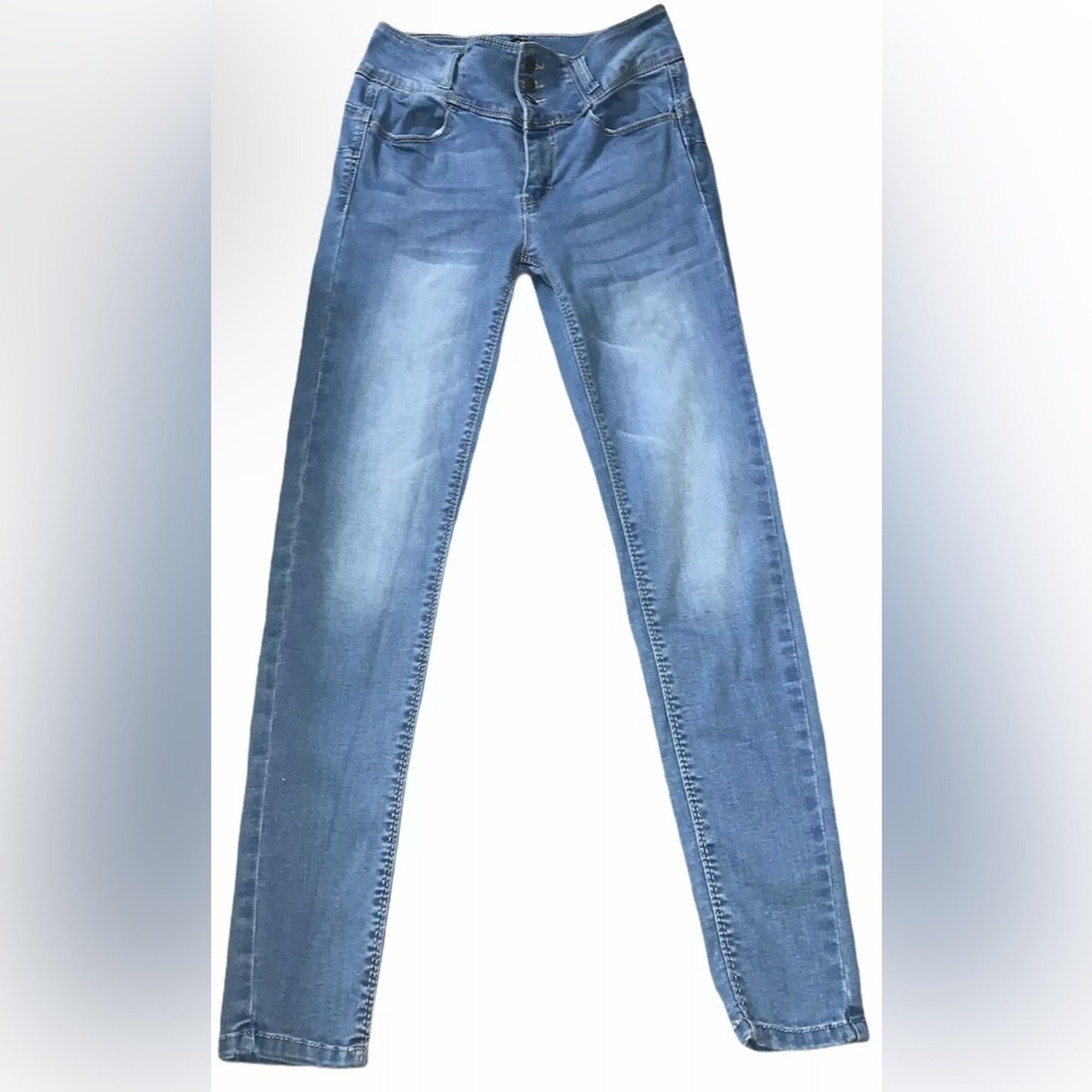 Fashion Nova Womens Juniors Size 1 Light Blue Skinny Jeans Style 90164